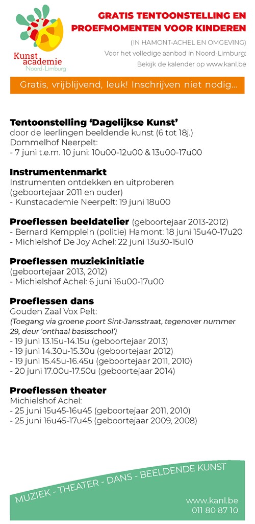 Proeflessen kinderen Hamont-Achel