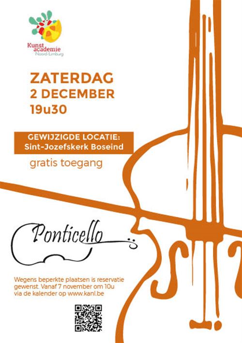 Concert Kamerorkest Ponticello NIEUWE LOCATIE