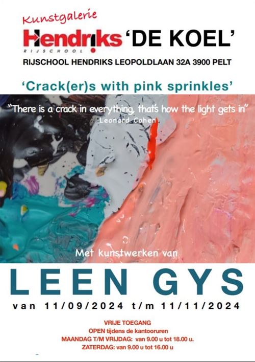 Tentoonstelling met werken van Leen Gys, docent kunstatelier, kinder- en jongerenatelier aan Kunstacademie Noord-Limburg.