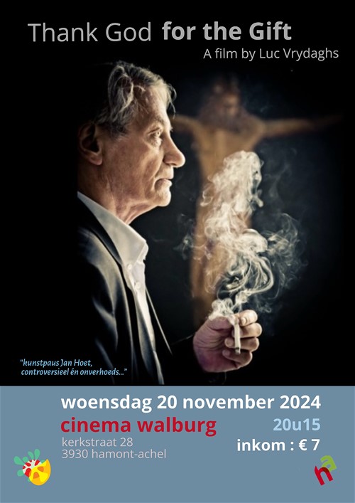 Deze documentaire toont het bijzondere parcours van topcurator Jan Hoet, evenals de controversiële mens achter dit parcours. De film wordt getoond in Cinema Walburg dankzij een samenwerking van aha! Hamont-Achel Zebra Cinema en Kunstacademie Noord-Limburg. Tickets via aha! Zie link onderaan.