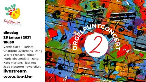 De leerlingen muziek, die dit schooljaar een opleiding muziek aan onze academie afronden, spelen een orgelpuntconcert. In de week van 25 januari vinden er maar liefst 11 van deze concerten plaats. Je kan deze volgen via livestream. De link zal op de dag van het concert onder dit kalenderitem te zien zijn.
