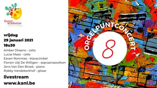 De leerlingen muziek, die dit schooljaar een opleiding muziek aan onze academie afronden, spelen een orgelpuntconcert. In de week van 25 januari vinden er maar liefst 11 van deze concerten plaats. Je kan deze volgen via livestream. De link zal op de dag van het concert onder dit kalenderitem te zien zijn.